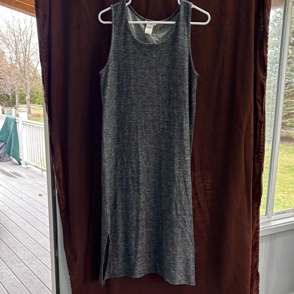 Matty M Charcoal Gray Sleeveless Midi Tank Dress